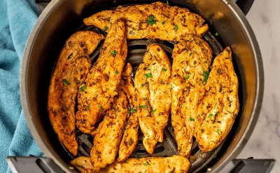 مرغ کبابی در سرخ کن بدون روغن